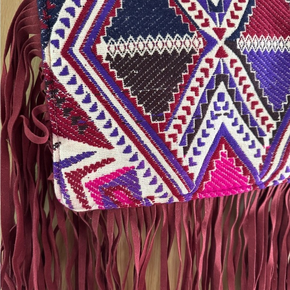 Raj Multicolor Geometric Fringe Crossbody Bag - Picture 3 of 4